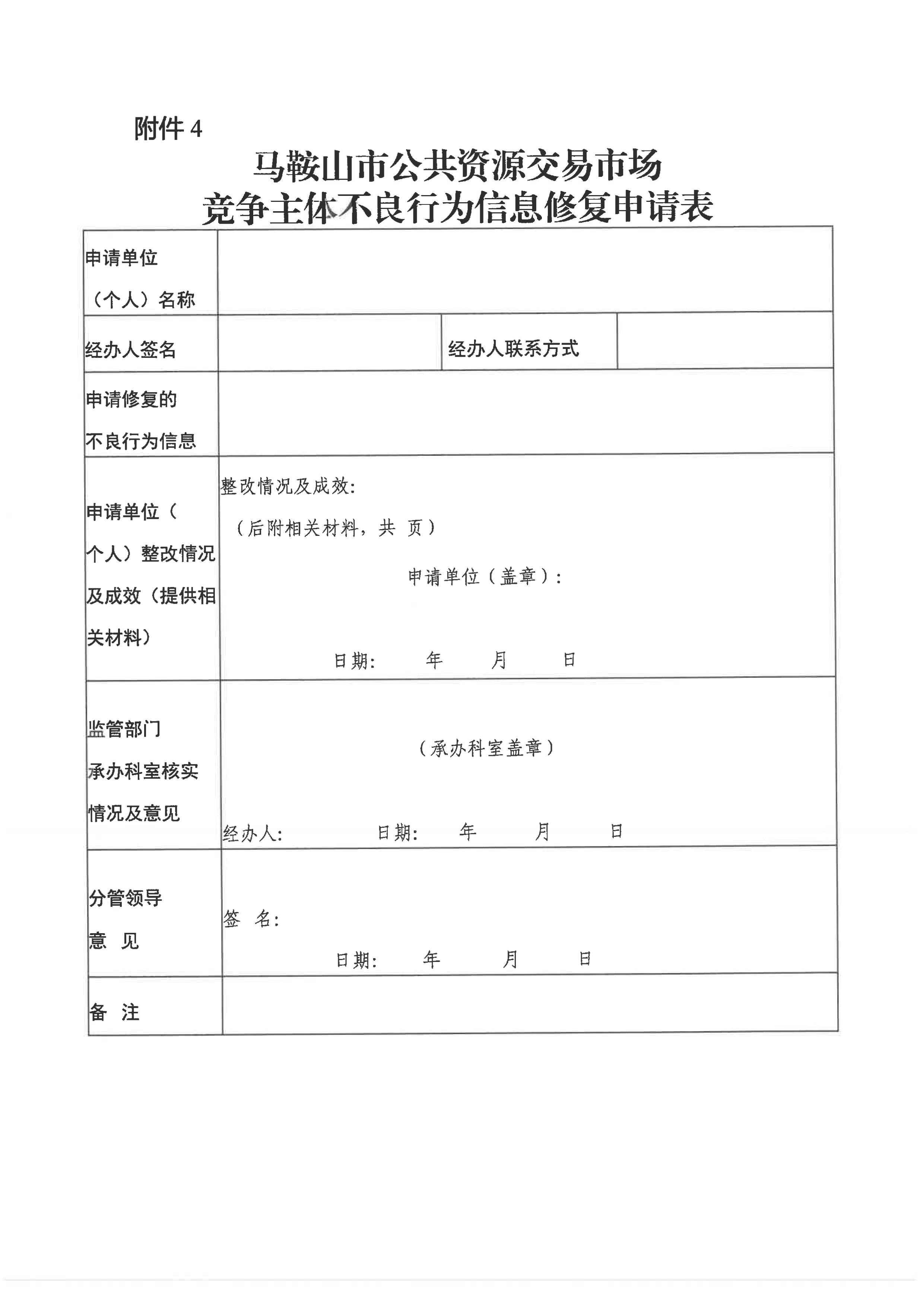 关于印发《马鞍山市公共资源生意市场竞争主体不良行为治理步伐》的通知